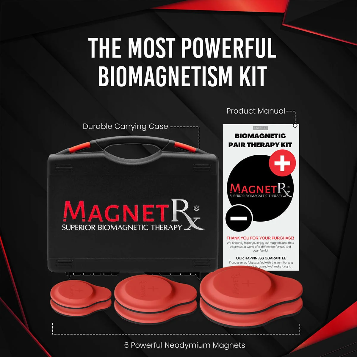 Biomagnetic Therapy Magnet Kit — Neodymium & Silicone (6 Mixed Unit) - Image 3
