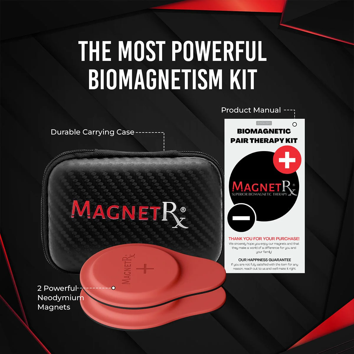 Biomagnetic Therapy Magnet Set — Neodymium & Silicone (2 Large Magnets) - Image 3