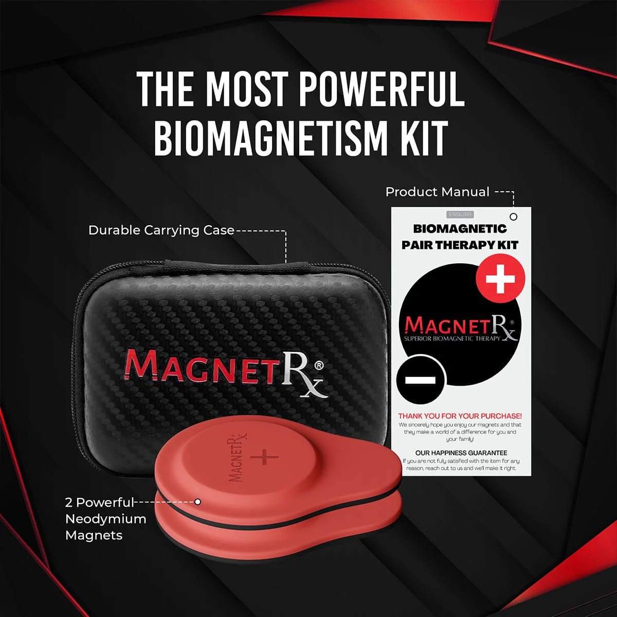 Biomagnetic Therapy Magnet Set — Neodymium & Silicone (2 Medium Magnets) - Image 3