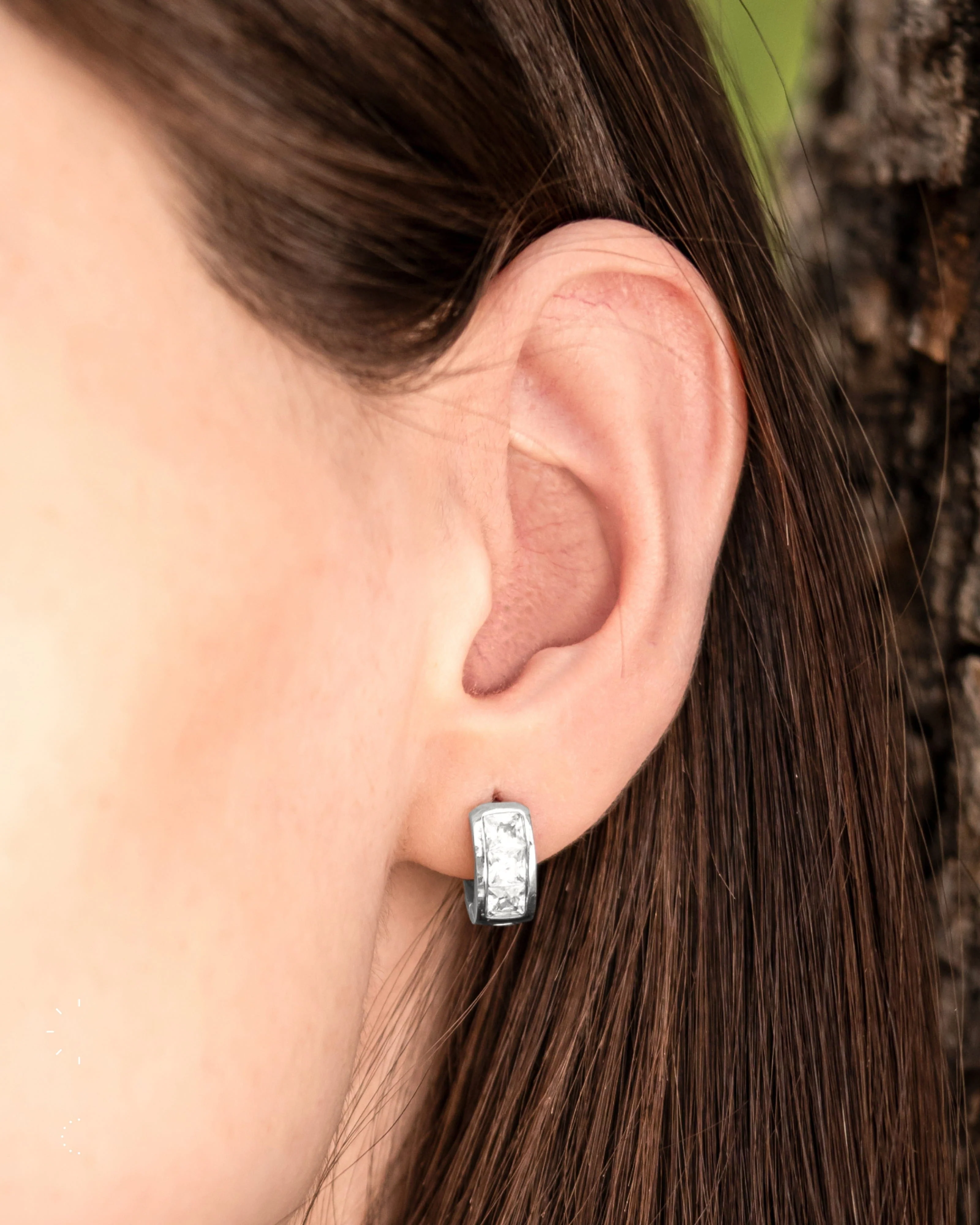 Crystal Magnetic Therapy Earrings for Women (Silver) - Image 8