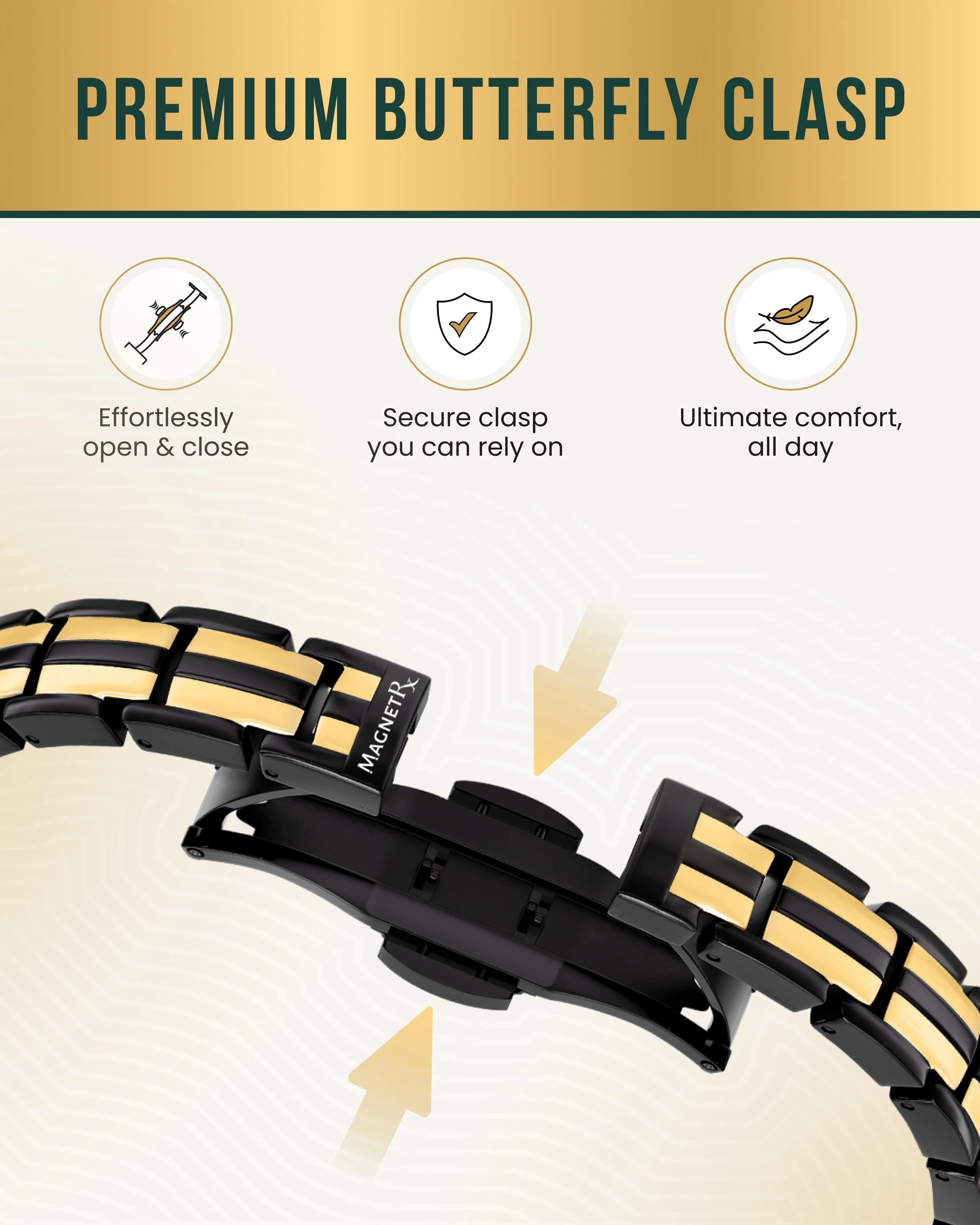EllipseMAX Magnetic Bracelet for Women (Black & Gold) - Image 4
