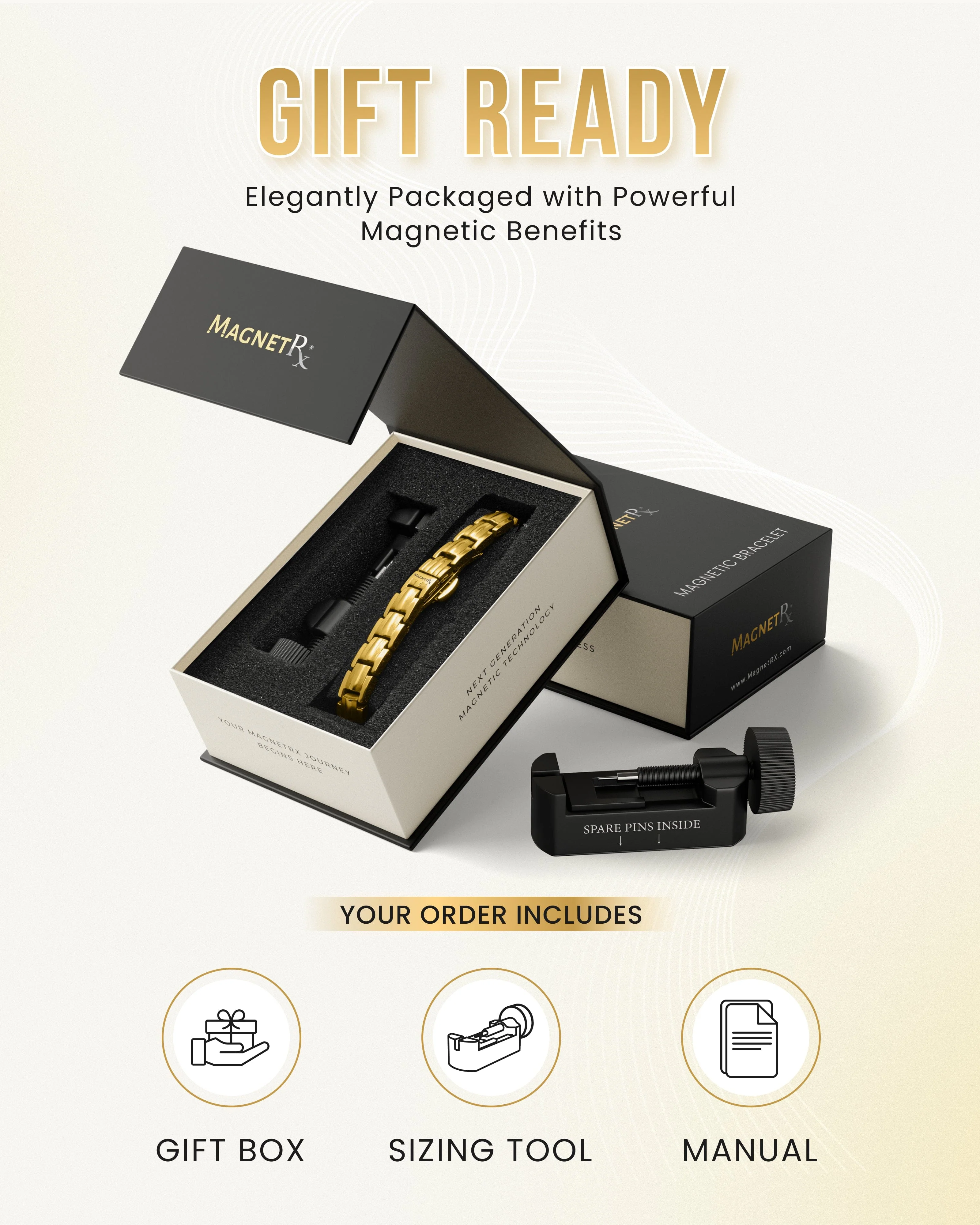 EllipseMAX Magnetic Bracelet for Women (Gold) - Image 6