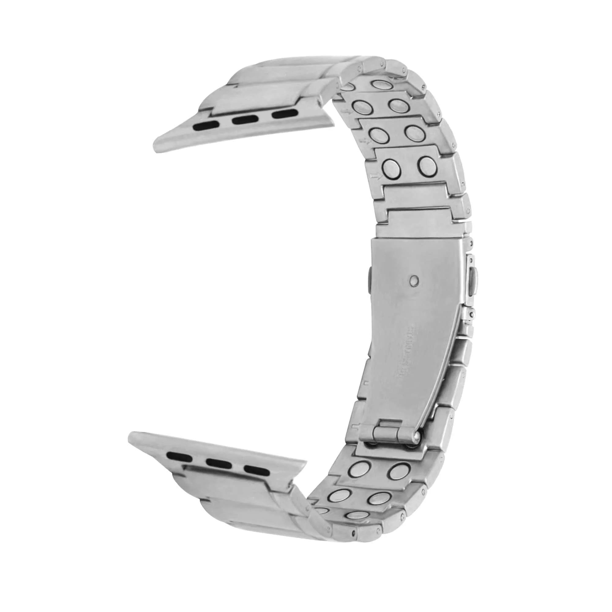 Magnetic Therapy Apple Watch Band Silver Stainless Steel - Image 10
