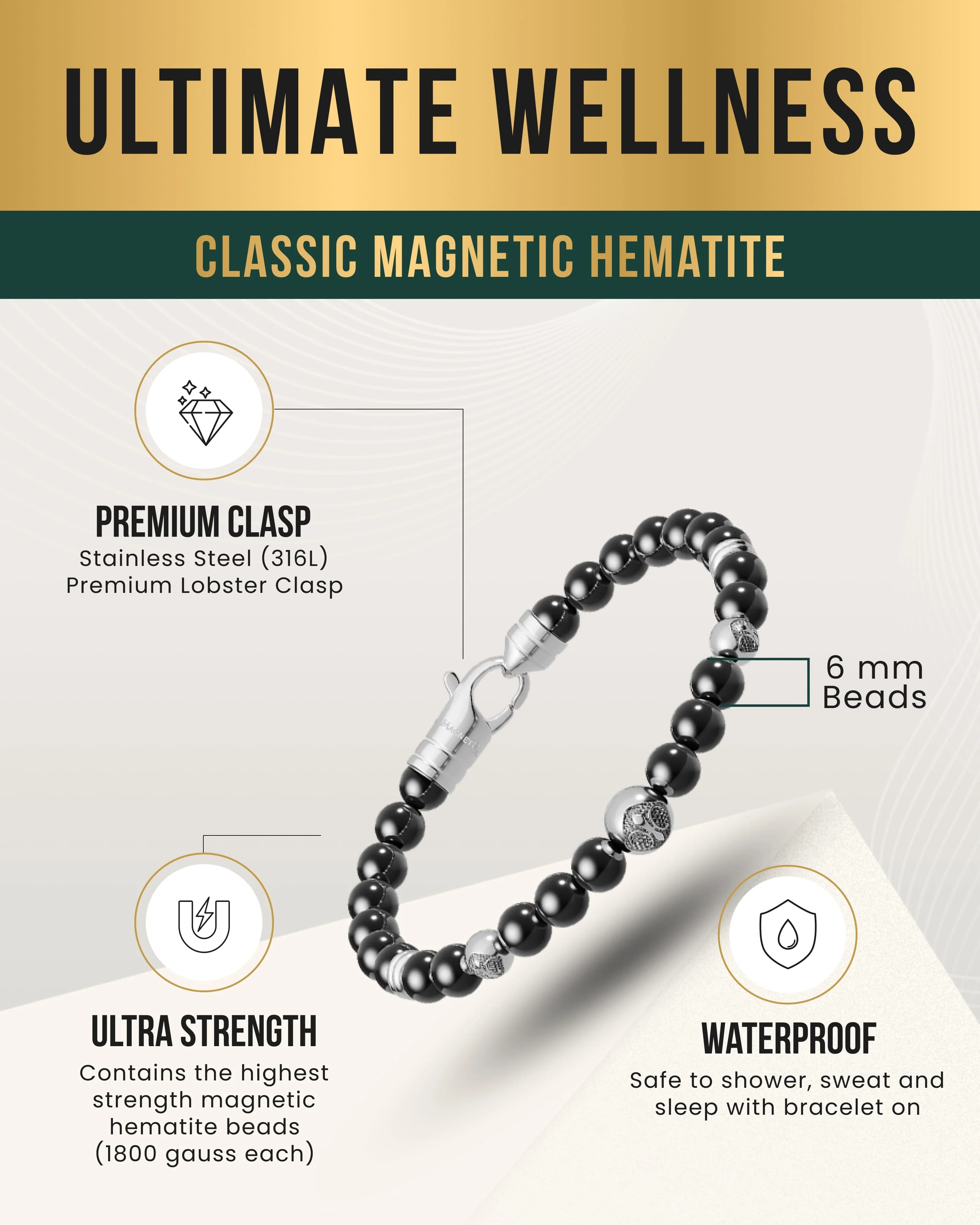 MAX Strength Magnetic Hematite Bracelet (Armory) - Image 3