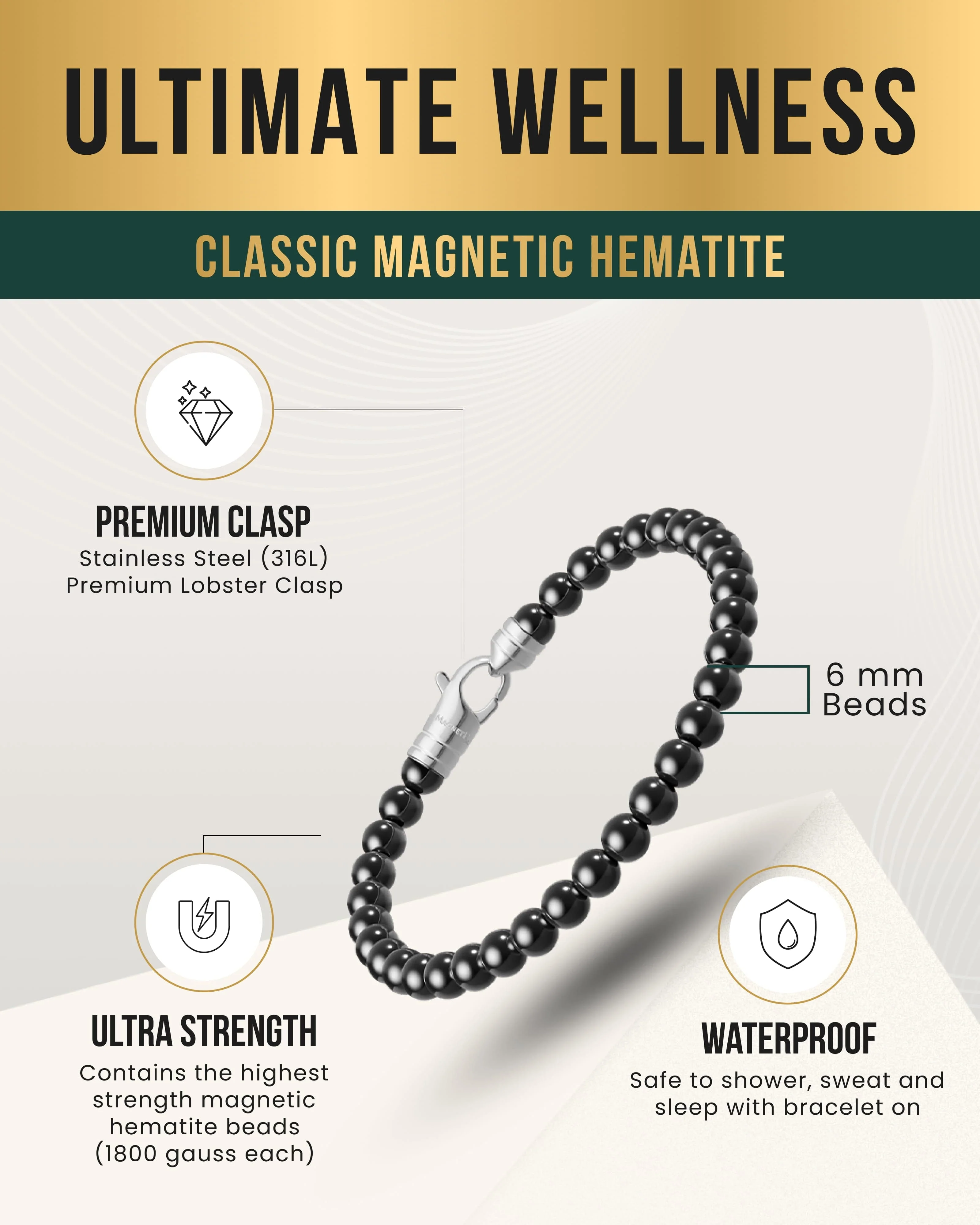 MAX Strength Magnetic Hematite Bracelet (Classic) - Image 3