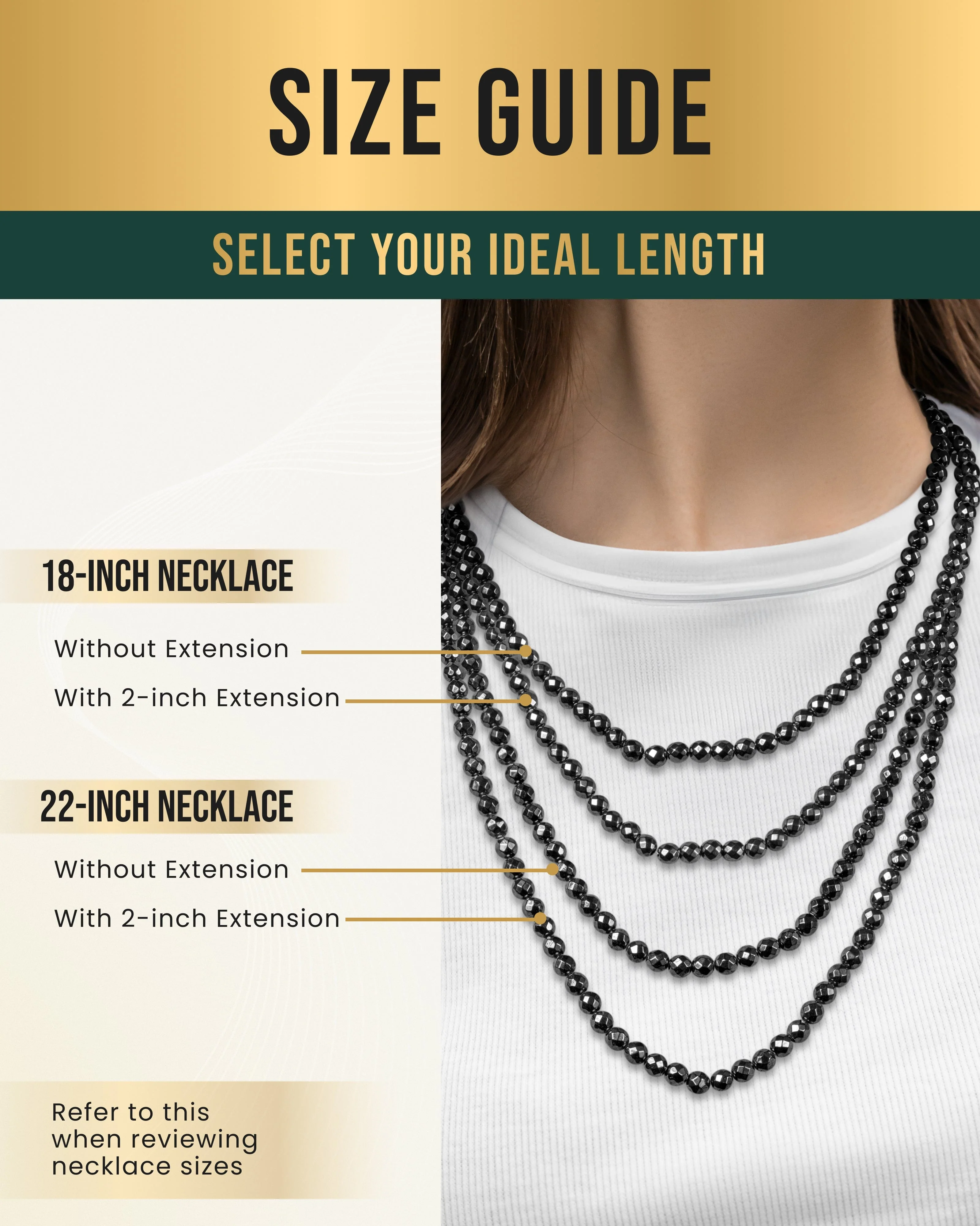 Magnetic Hematite Necklace (6mm Faceted Beads) - Image 6