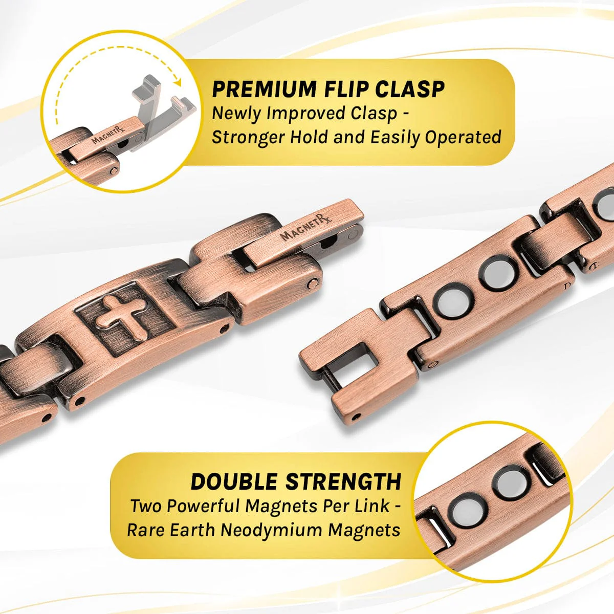 Women’s Ultra Strength Pure Copper Magnetic Bracelet (Cross) - Image 4