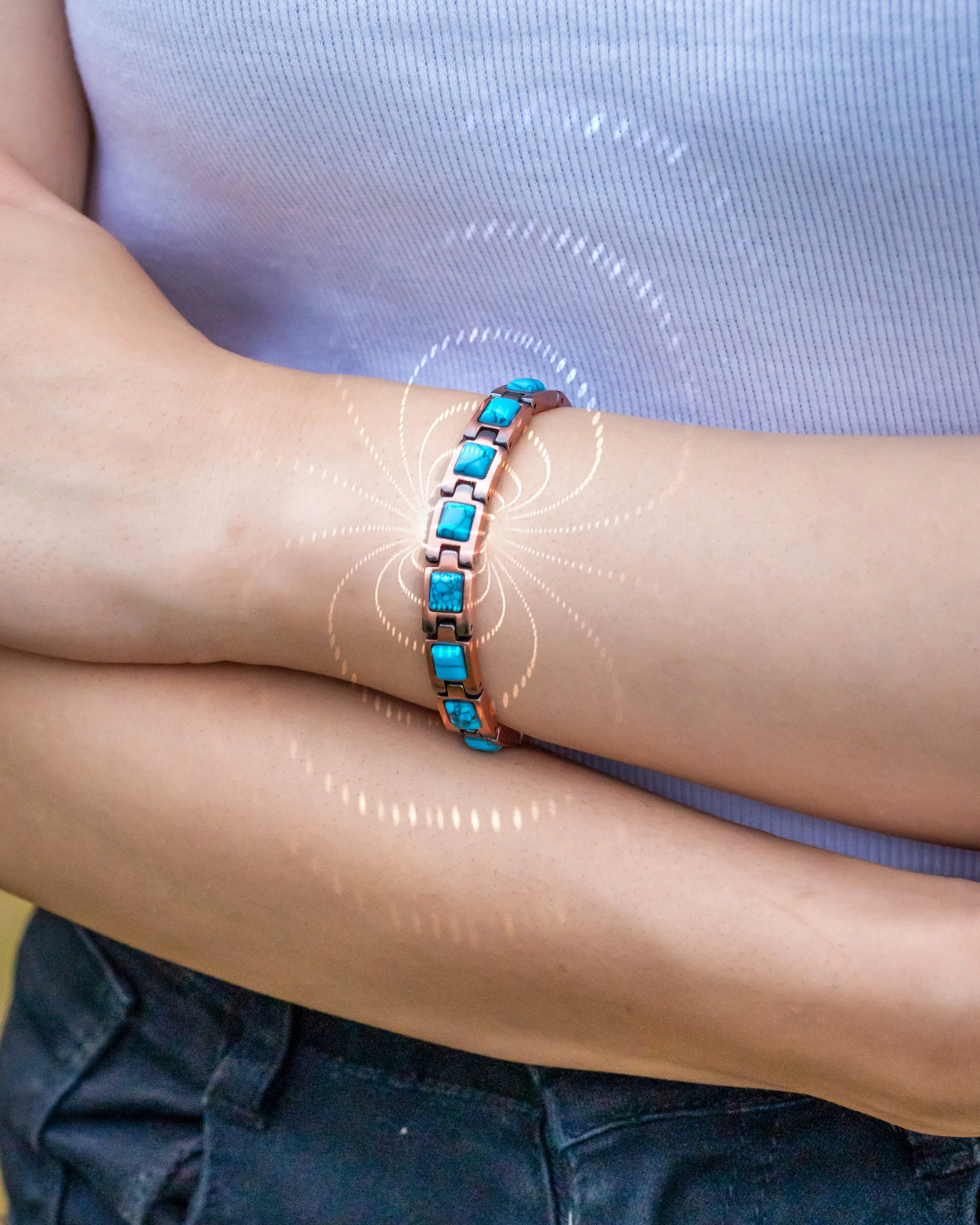 Women's Ultra Strength Pure Copper Magnetic Bracelet (Classic Turquoise) - Image 10